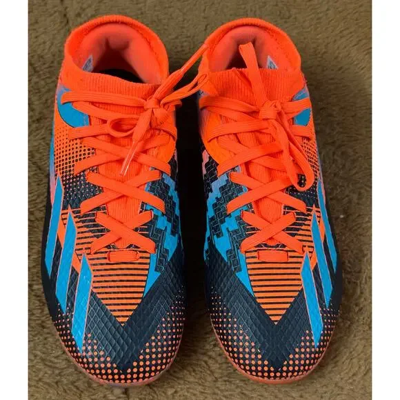 Adidas X SpeedPortal Messi.3 FG J Soccer Cleats Youth Size 2-5 Orange Blue Black - Picture 4 of 11